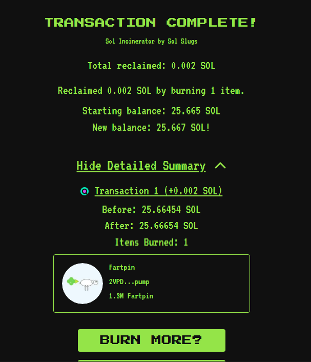 Just burned another $fartpin tokens