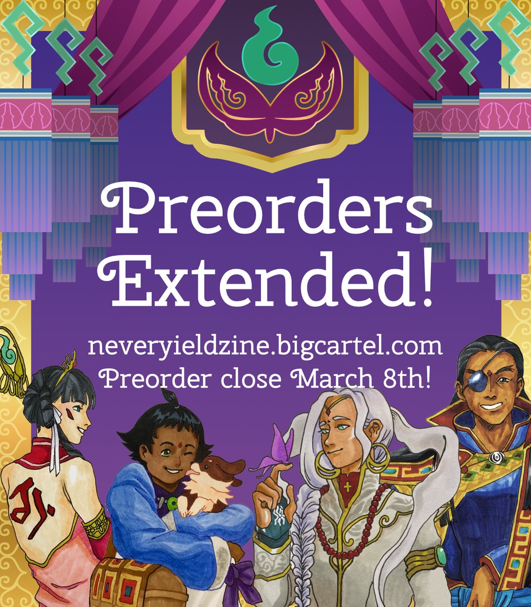 Preorders EXTENDED‼️

Preorders for the Never Yield Zine have been extended for 2 more weeks! Preorders will now end on March 8.

We are ONLY 2 PREORDERS away from unlocking our final stretch goal!

Spread the word 📢

neveryieldzine.bigcartel.com