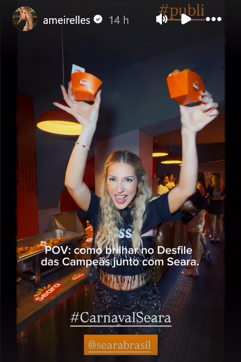 DocSeara <a href="/draameirelles/">Amanda Meirelles</a> e <a href="/seara_brasil/">Seara BrasiI</a> brilhando no Desfile das Campeãs 🧡🎊✨