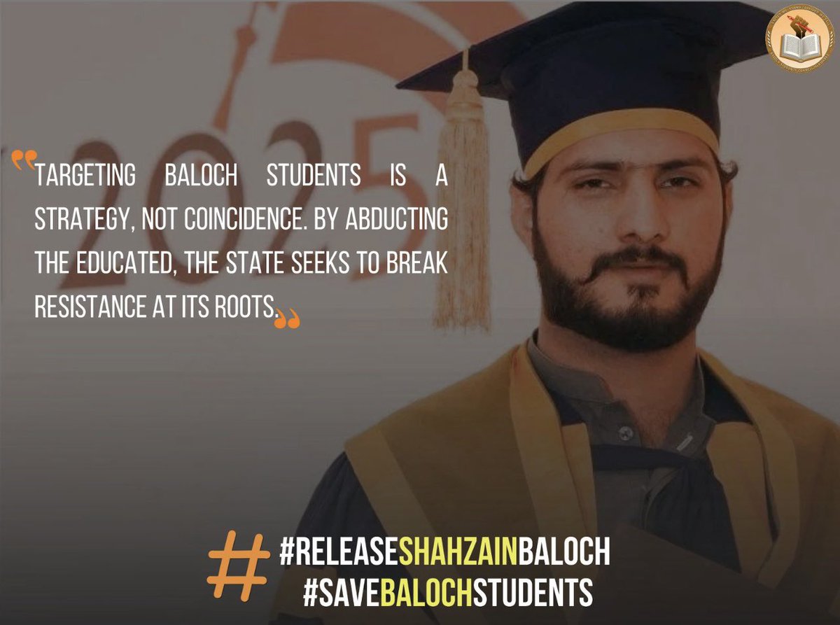 #RELEASESHAHZAINBALOCH #SAVEBALOCHSTUDENTS
<a href="/AsadAToor/">Asad Ali Toor</a> <a href="/MaryamNSharif/">Maryam Nawaz Sharif</a> <a href="/Matiullahjan919/">Matiullah Jan</a> <a href="/humnewspakistan/">HUM News</a> <a href="/WGEID/">UN Working Group on Enforced Disappearances</a>
