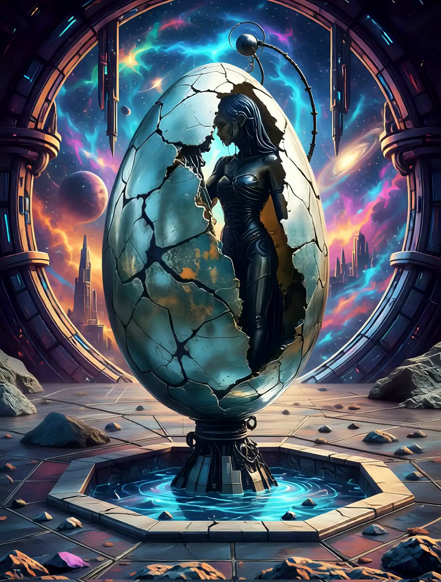 The claim:

"My heart ignites your organic synthetic vessel."

The words spoken cut her down like a razing blade.
Were all these just stories, with the hidden intent to keep her paralyzed inside the framework... hoping, loving, longing for something that is just a void?

#AIart