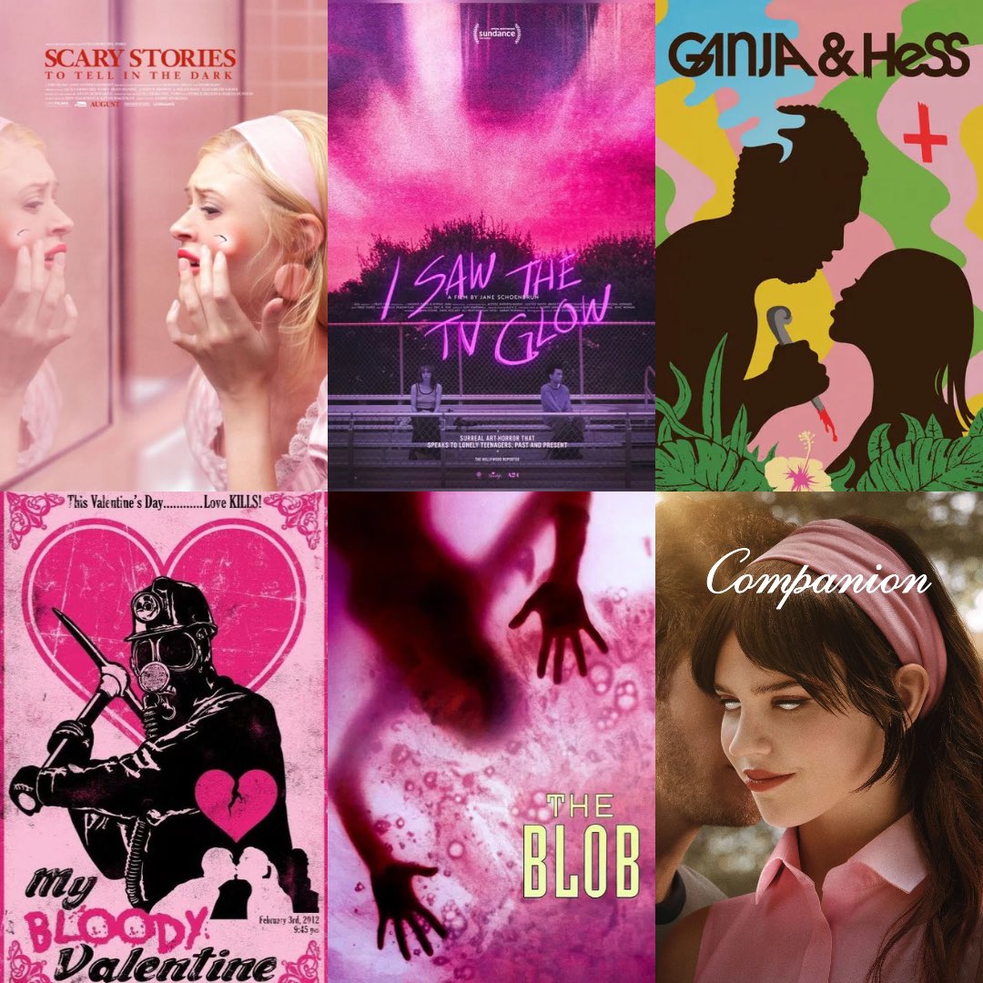 Thehorrorkid's tweet image. Pink horror movie posters