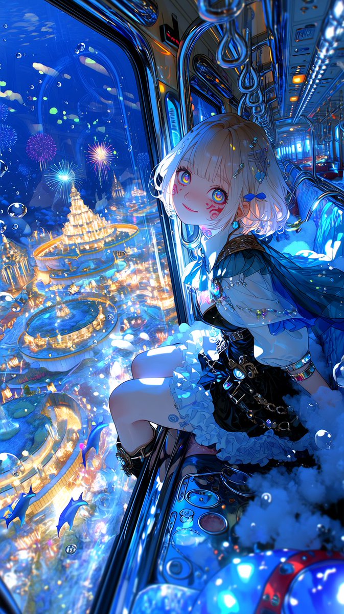MytiMuffyn's tweet photo. Through the deep, where lights creep, we sweep, we leap, next we seek, world to keep!
深海を駆け、光が忍び寄る、駆け抜け、跳ねて、次を探し、世界は私たちのもの!
#AIart #AIイラスト #UnderwaterCity #DeepSeaAdventure #NextStop #EpicJourney #3DMagic #GlowAndGo https://t.co/eA2OugWI90