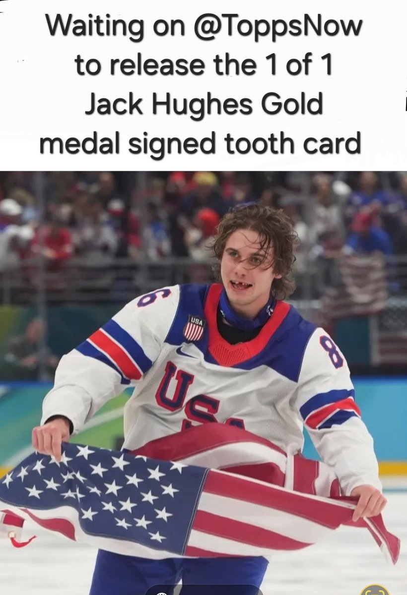 BodySlamPhotos's tweet photo. Im waiting on @ToppsNOW to release the @jhugh86 @TeamUSAHockey 1 of 1 Gold medal winning goal tooth card https://t.co/HWjePEZJvz