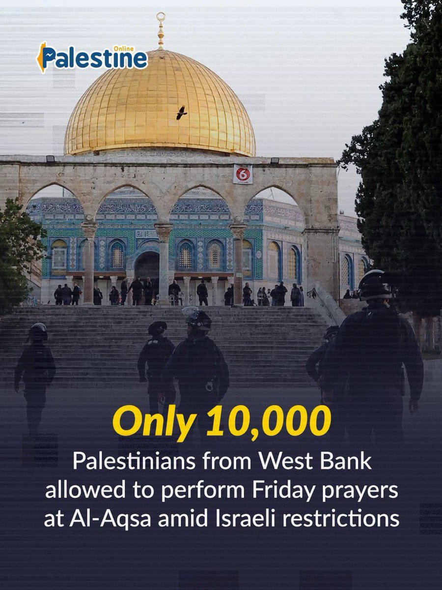 Israel restricted the number of Palestinians allowed to enter from the West Bank to 10,000 on Friday, and allowed only men over 55 and women over 50 as well as children up to 12. It has imposed similar restrictions in the past, citing security concerns.
#IsraelRestrictsJerusalem