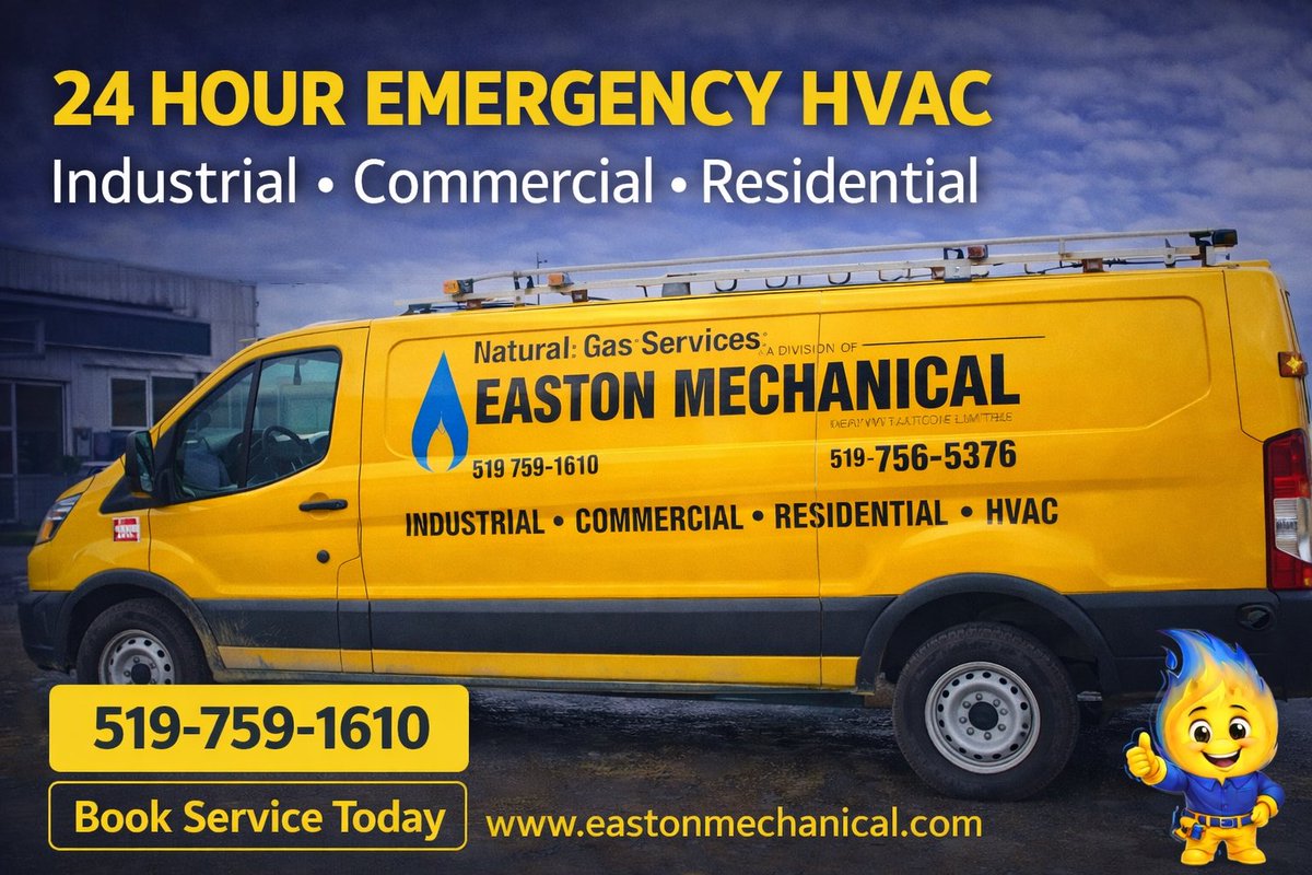 🚨 HVAC downtime costs money.

🔥 Easton Mechanical delivers 24/7 service across:
🏭 Industrial
🏢 Commercial
🏠 Residential

Fast response. Skilled techs. Reliable results.

📞 519-759-1610
🌐 eastonmechanical.com

#HVAC  #CommercialHVAC #IndustrialHVAC #ResidentialHVAC