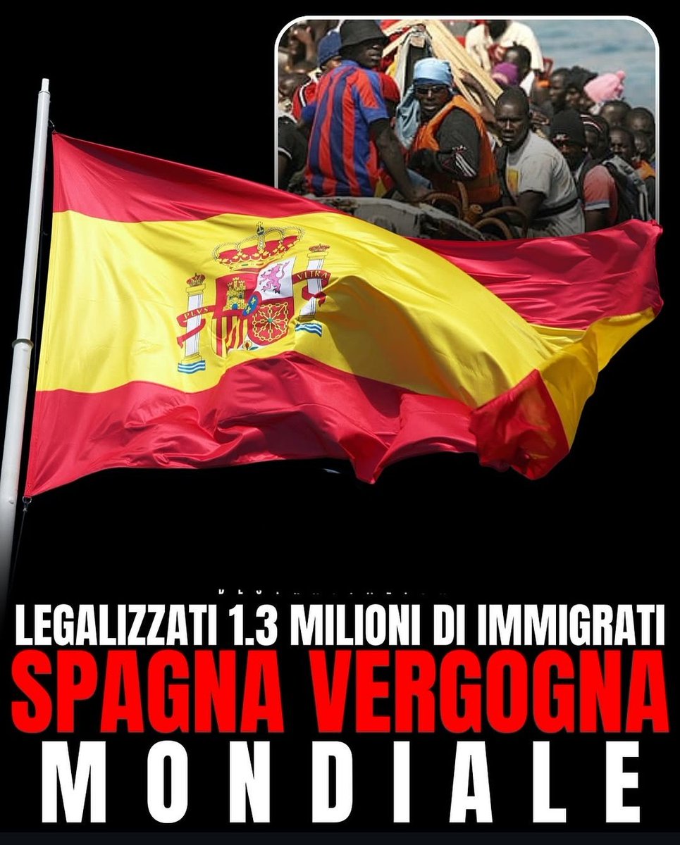 Lara20838926300's tweet photo. E dopo la perdita dell'Inghilterra tocca alla Spagna. A questo punto è più che ovvio che qualcuno vuole la sostituzione etnica dell'Europa e del mondo intero.
#Remigrazione
#stopimmigration https://t.co/lyKnq700DL