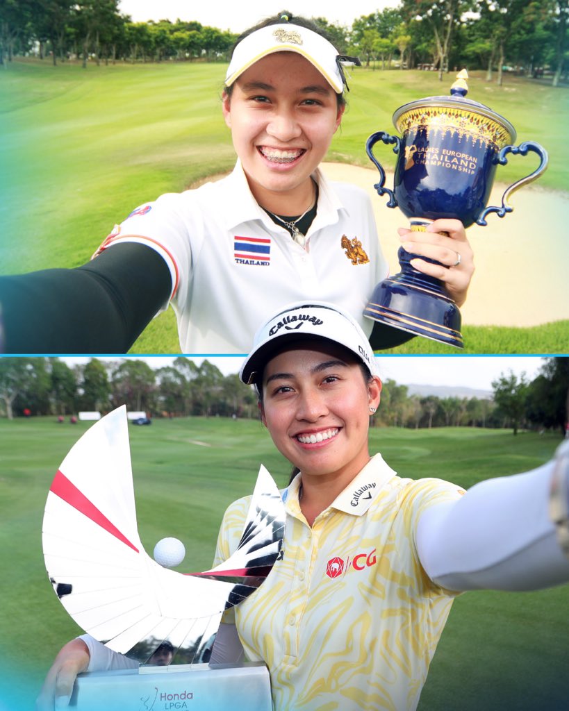 LETgolf's tweet photo. Nine years on from winning as a 14-year-old on the LET in Thailand, Jeeno Thitikul has another victory on home turf 🤳 https://t.co/sbTVKFx87L