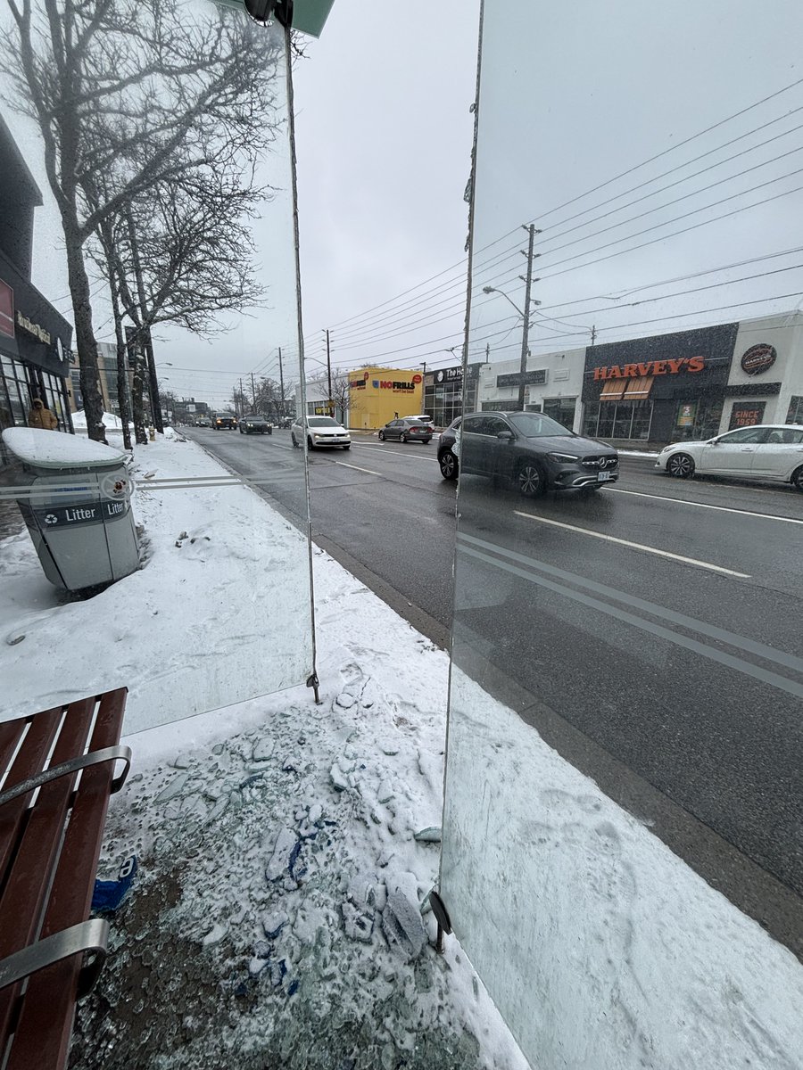 ⁦<a href="/TTCnotices/">TTC Service Alerts</a>⁩ ⁦<a href="/TTChelps/">TTC Customer Service</a>⁩ Hope this has been reported. Panel in bus shelter on west side of Avenue Road at Melrose is shattered and glass is everywhere.