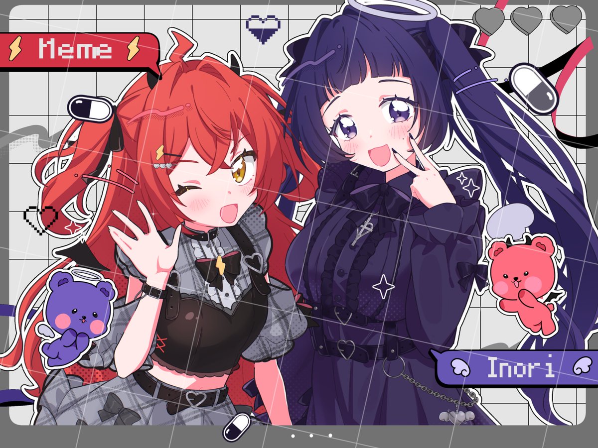 DENPA_MEME_'s tweet photo. #おはようVライバー
おはみぃむ‼️
今日はこの前のパネル開けの一枚絵公開💖
ぬるちゃん #nullxvoidxx もとい祈ちゃんとのペア❕
ずーっと仲良くしてくれてありがとう♡
そして!!みぃむは今日1.5周年ですわよ❕❕❕お祭りだあああ https://t.co/2eh7BVXaFs