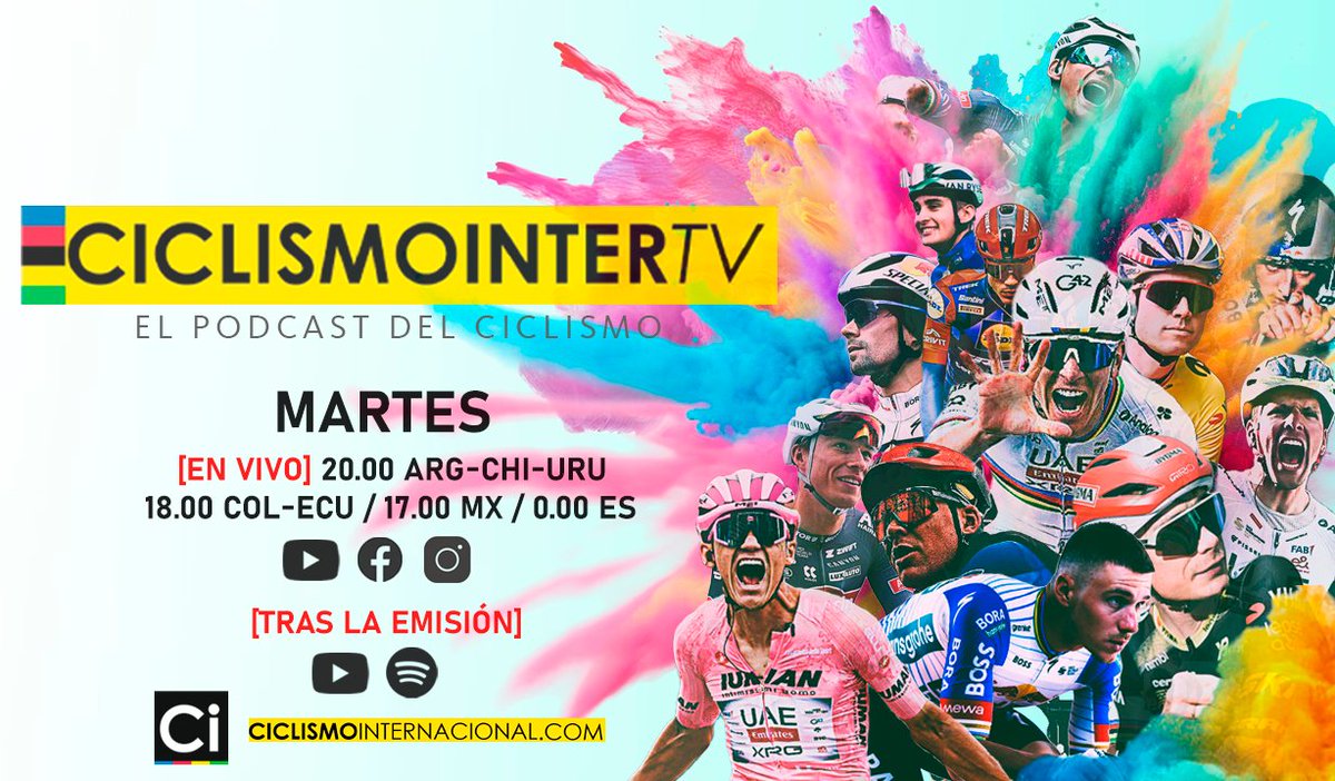 MAÑANA! Nueva edición de #CiclismoInterTV con todo el análsis y el debate de la semana ciclística.      

#Ciclismo #Cycling