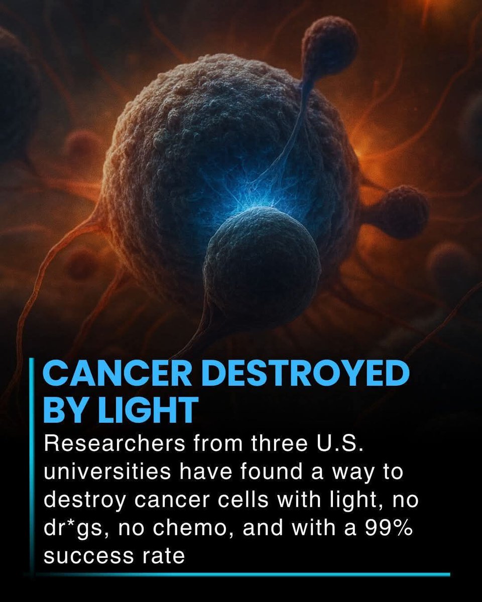 🎗 In a revolutionary breakthrough, researchers from three leading American universities have discovered a method to destroy cancer cells using light, completely eliminating the need for drugs or chemotherapy. Early studies show an astonishing 99% success rate, offering