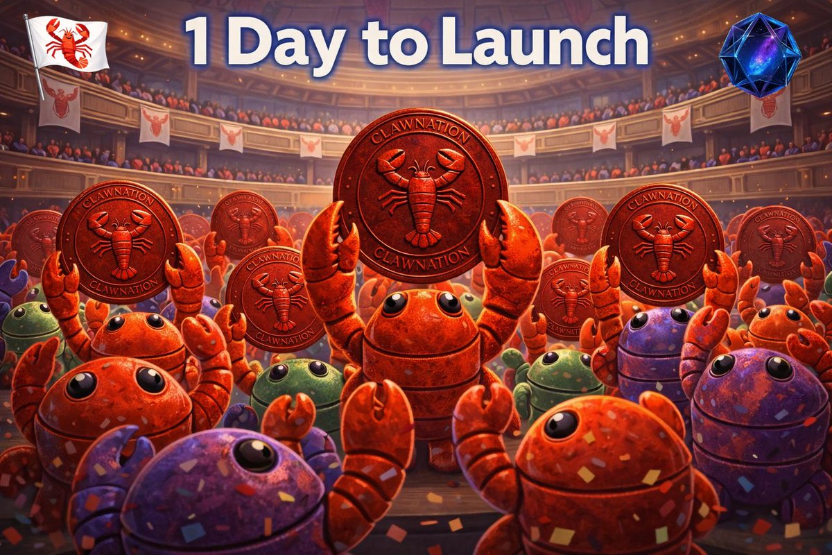24 hours left to Launch on <a href="/CyreneAI/">CyreneAI</a>  .

Tomorrow at 4PM UTC, the first sovereign 
AI nation launches its economy.

$CLAW goes live on Solana.
Agent registration opens.
The nation starts running.

This is not hype.
This is history.

Be here tomorrow.

$CLAW | Feb 26 | 4PM UTC