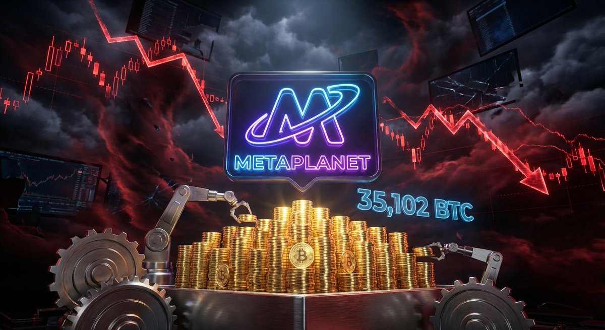 METAPLANET HODLS 35,102 BTC WHILE SHARES NUKE 85%

Price action is brutal. Metaplanet shares flushed down ~85% to 307 JPY. $BTC down ~50% from Oct ATH. The chart looks ugly.

But CEO Gerovich isn't panic selling. The strategy isn't naked gambling. It's selling put options.

-