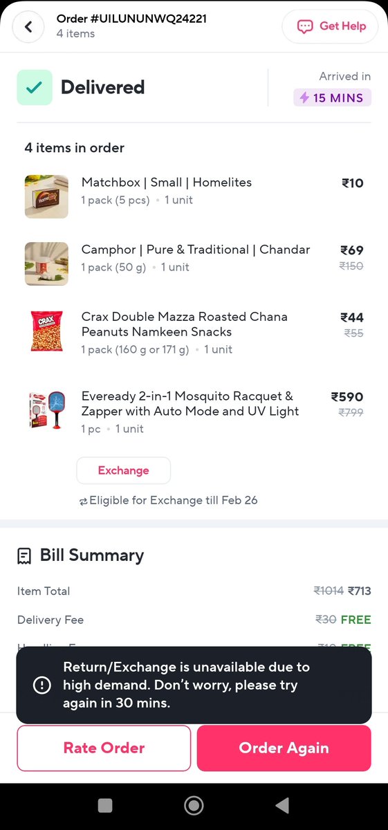 salo2997's tweet photo. @zeptocares @ZeptoNow Hi ordered mosquito net from zepto I received faulty one, it's not working, although it's have showing return window till 26th Feb but I am not able place return all time showing high demand while it's not the actual case, we can place new order. https://t.co/buyYW2e1Iz