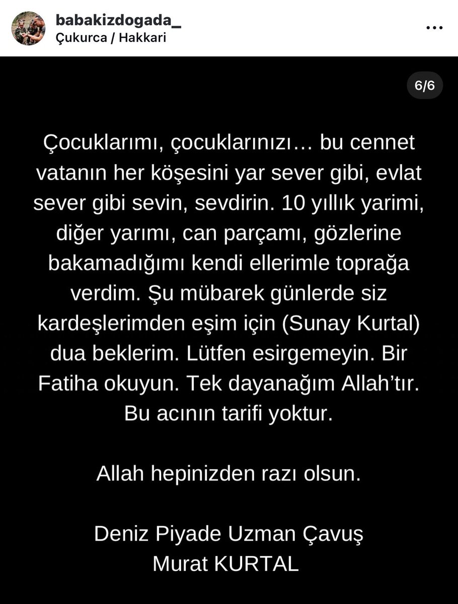 Hem Kahraman #UzmanÇavuş’ların derneği <a href="/TEMUD_2024/">Türkiye Emekli Uzman Erbaşlar Derneği (TEMUD)</a> olarak hemde şahsım her daim yanındayız.
Bir telefon kadar uzağındayız.
O yavrular için elimizden geleni yaparız.
Rabbim sana güç versin.
Biz biriz birlikte güçlüyüz.!
@babakizdogada_