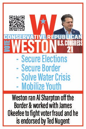 WestonMartinez's tweet image. Vote and donate today!
Weston ran Al Sharpton off the Border &amp;amp; worked with James Okeefee to fight voter fraud and he is endorsed by @TedNugent
Click to donate                  🔥👇🔥👇🔥👇
secure.winred.com/weston-martine…

#westonworksforyou
#TexasFirst #CD21 #viral 
 #txlege #fyp  #usa