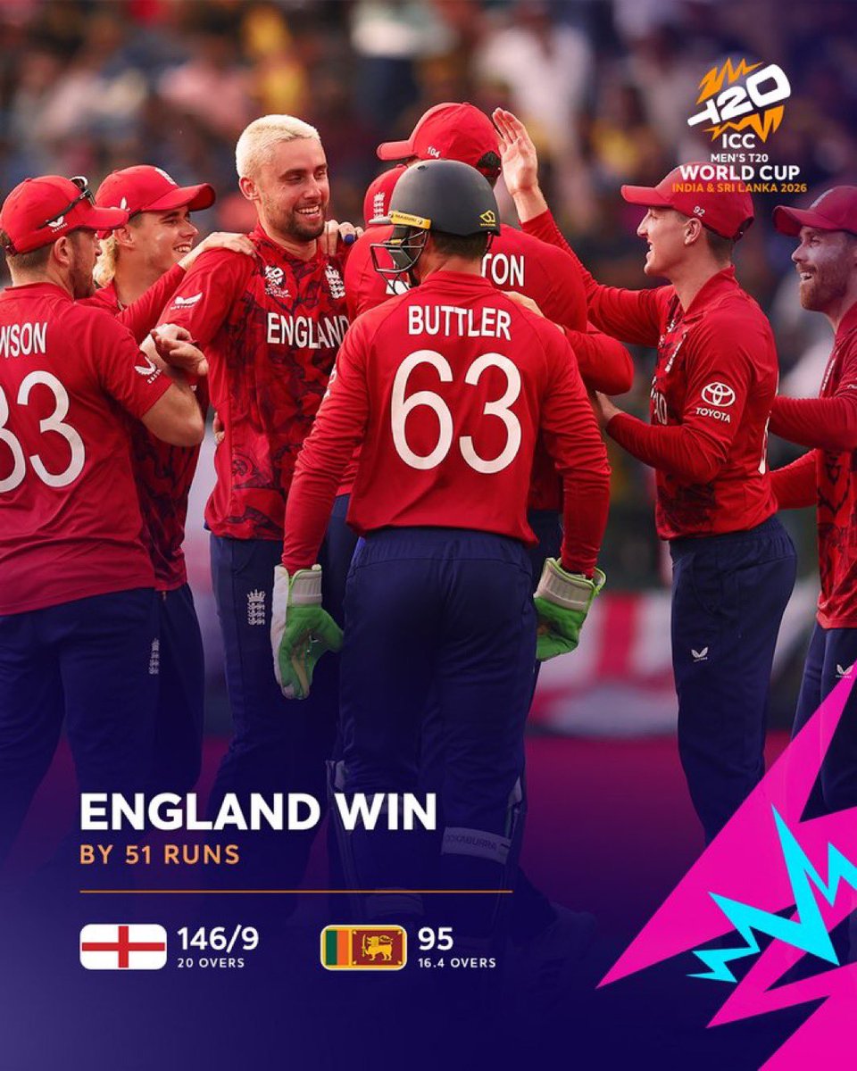 SpotAnalystX's tweet image. Congratulations England 
Win by 51 runs.

#slvseng #EngvSL #T20WorldCup