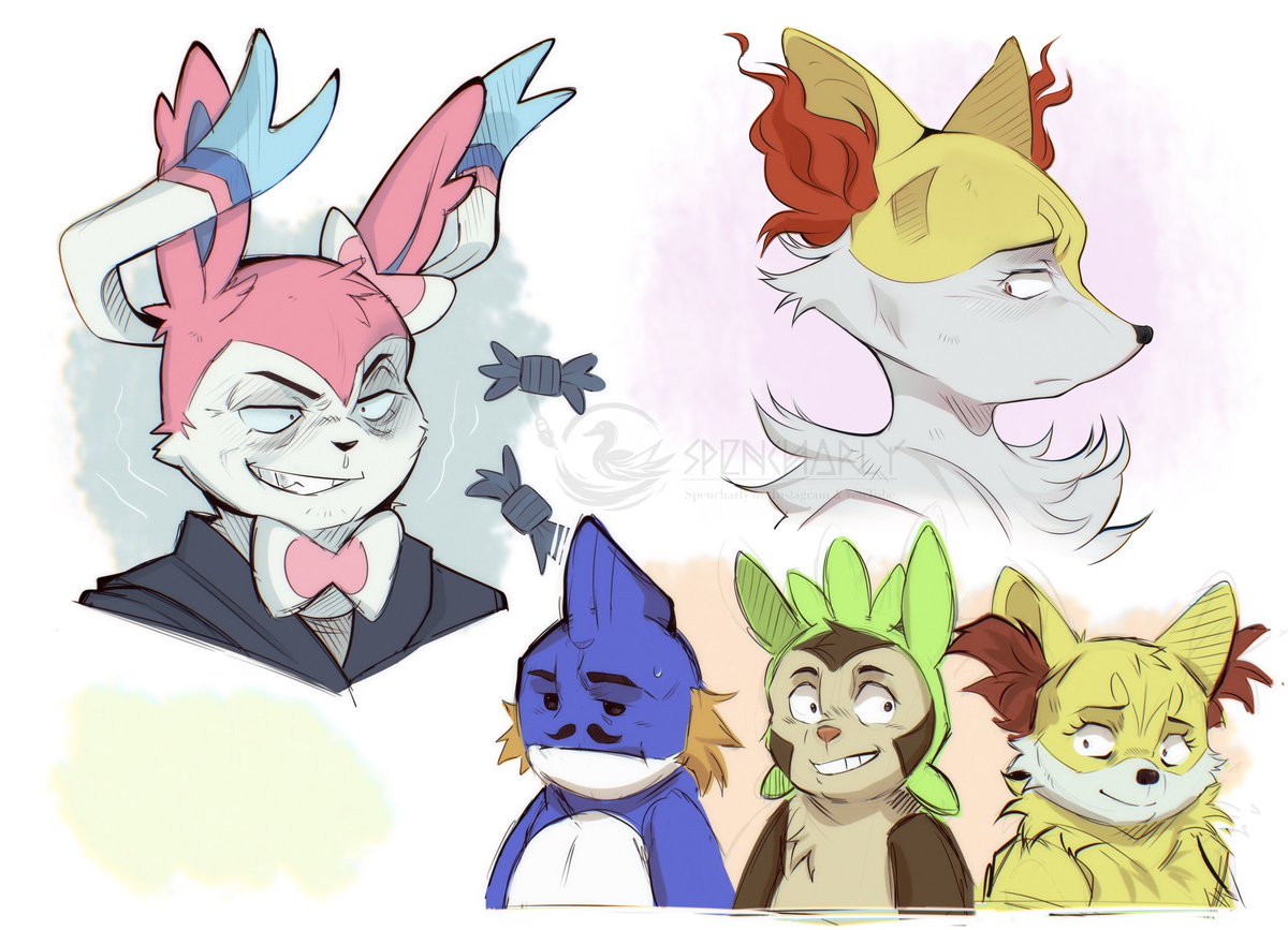 Second recent Sketchpage
#startersmovieunleashers #drsylveon #chespin #mudkip #fennekin #starters