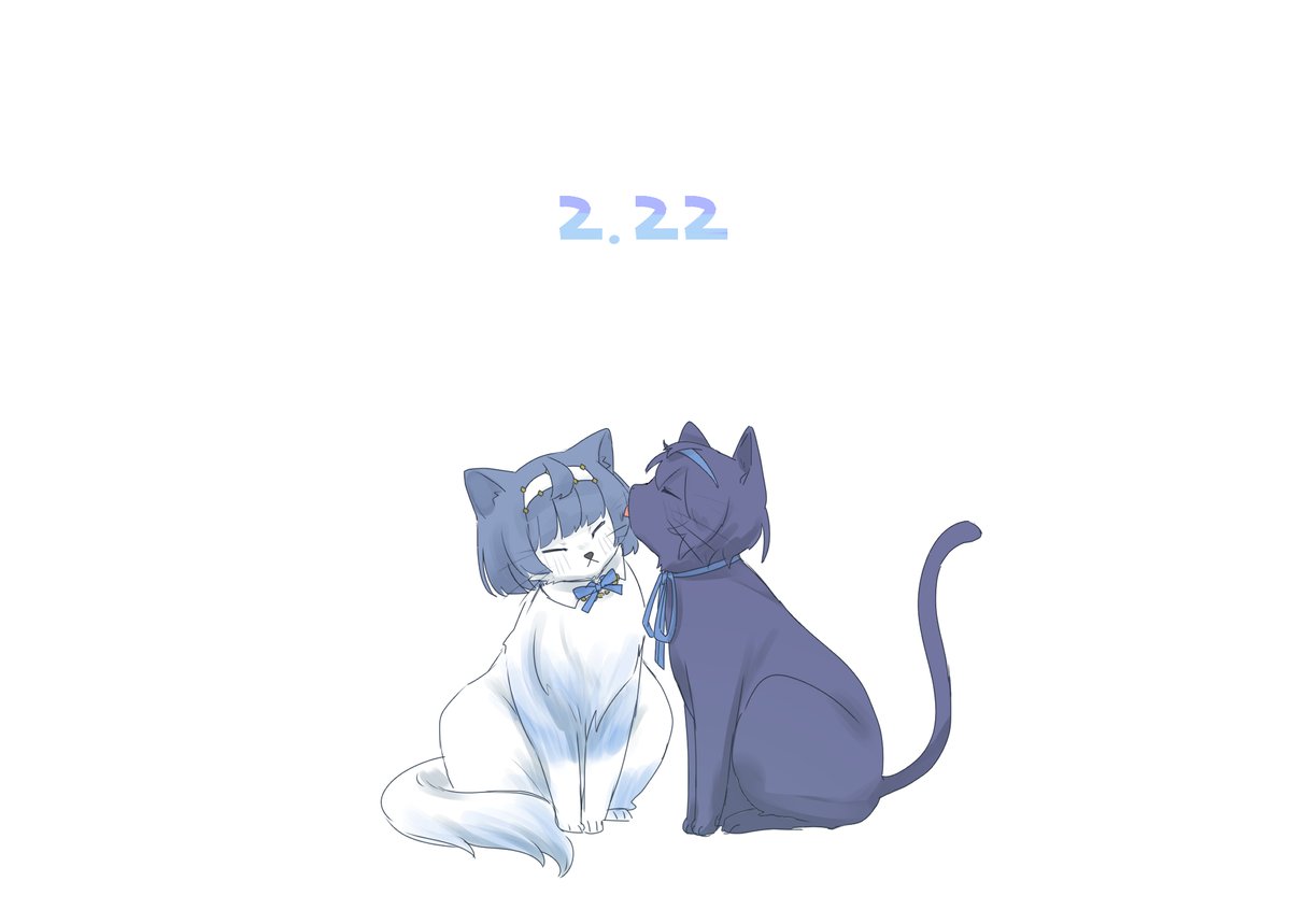 san3touy's tweet image. つづ猫×２（疑獣化）