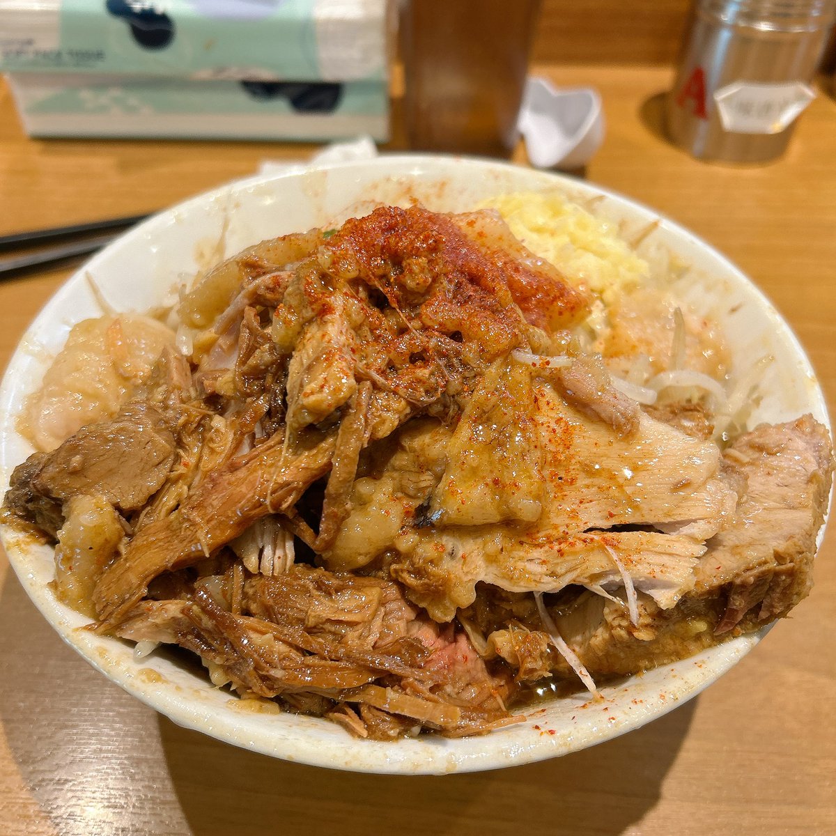 tigertiger1999's tweet photo. #高田馬場　池田屋
にんにくアブラ増し！二郎系では1番好きです♪ https://t.co/ILLojD5M0R