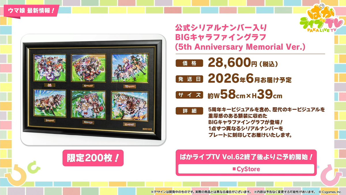 公式シリアルナンバー入り BIGキャラファイングラフ (5th Anniversary