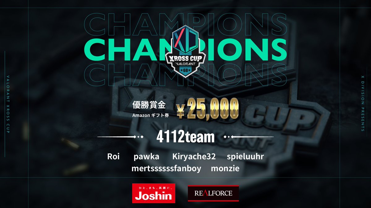 #VALORANT #XrossCup 68🏆

今大会の結果はこちらの通りとなりました📣

🏆4112team
🥈Across
🥉HYUNMAMASUKI
🥉いんげんさいとドラゴンフルーツの和え物

4112teamの皆さん、優勝、そして2連覇おめでとうございます❗️

🟣Twitch  
twitch.tv/xdivisiongame

 #XDIVISION