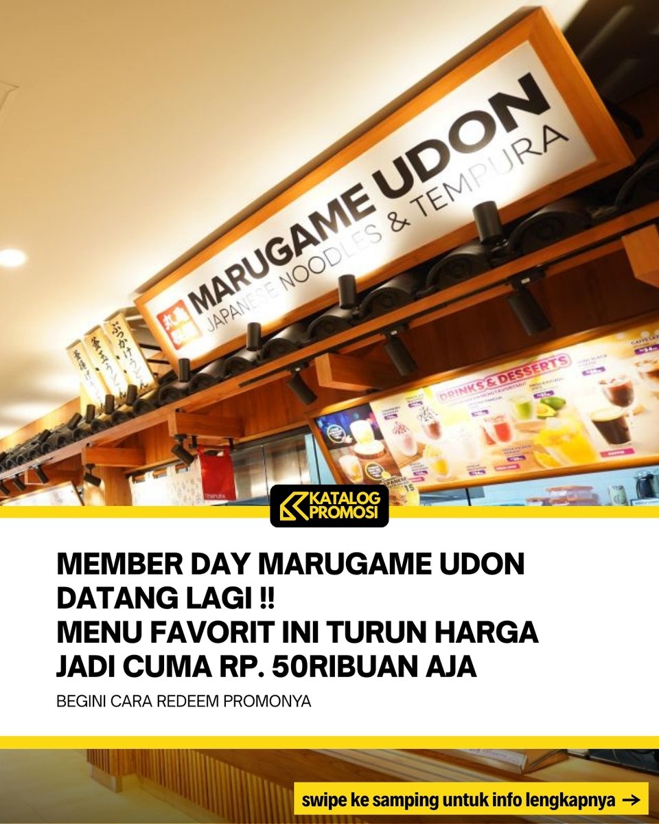 katalogpromosi's tweet photo. Member Day Marugame Udon Balik lagi
Fuji-san series cuma 50.000 🍜 Bebas Pilih Mabo Udon atau Nasu Mabo Rice
Hanya 2 hari, 23–24 Februari 2026
Detail lengkapnya ada di sini 👉 https://t.co/LpPZmXK4Ha
#MemberDay #MarugameUdon #PromoKuliner https://t.co/oAC0IF7Us9