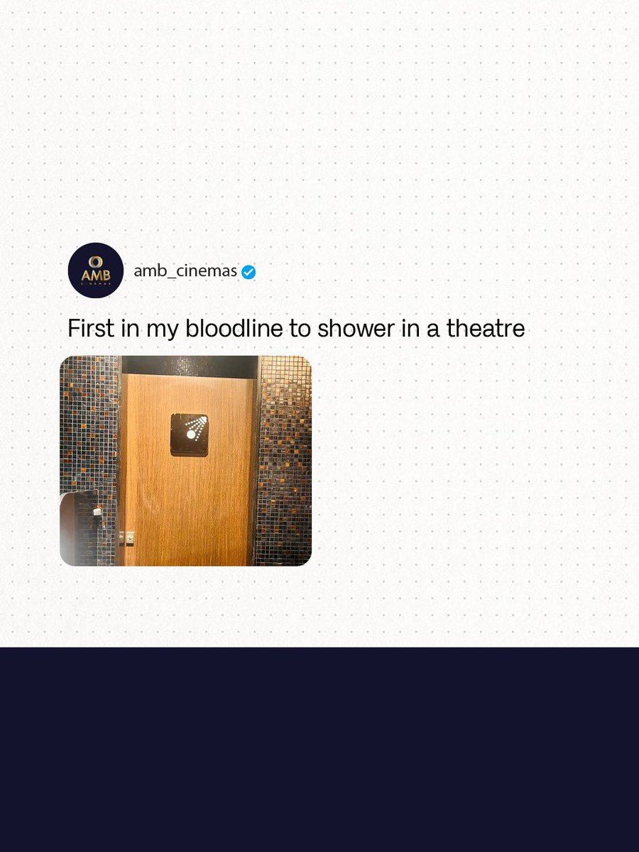 amb_cinemas's tweet image. First in my bloodline to actually write, 'First in my bloodline' 👍

#Trend #Biryani #DolbyCinema #Showers #AMBHyderabad #AMBBengaluru #AMBCinemas