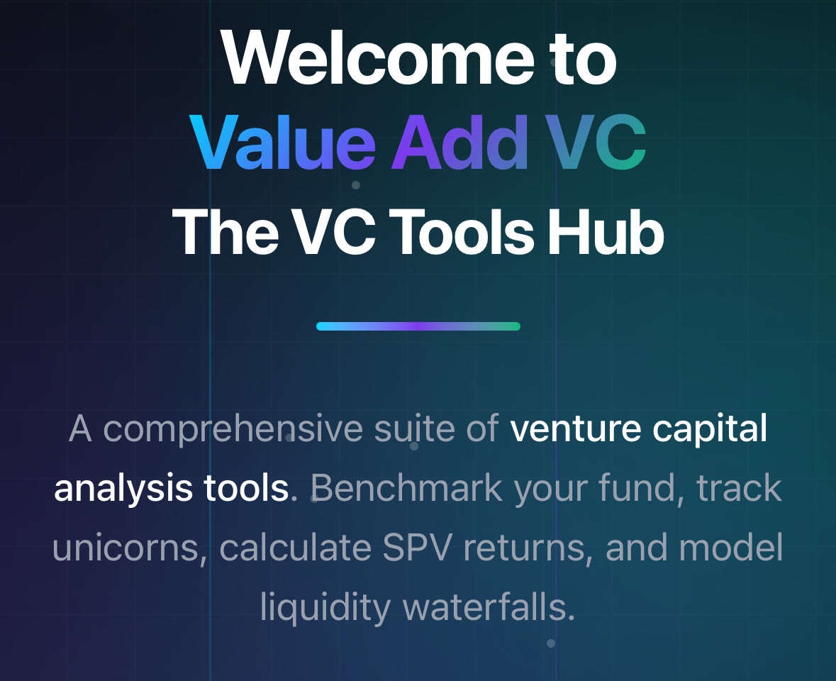 Trace_Cohen's tweet image. Value Add VC is growing now to 15 tools/modules!

Which do you like the most and what else should I build?

valueaddvc.com