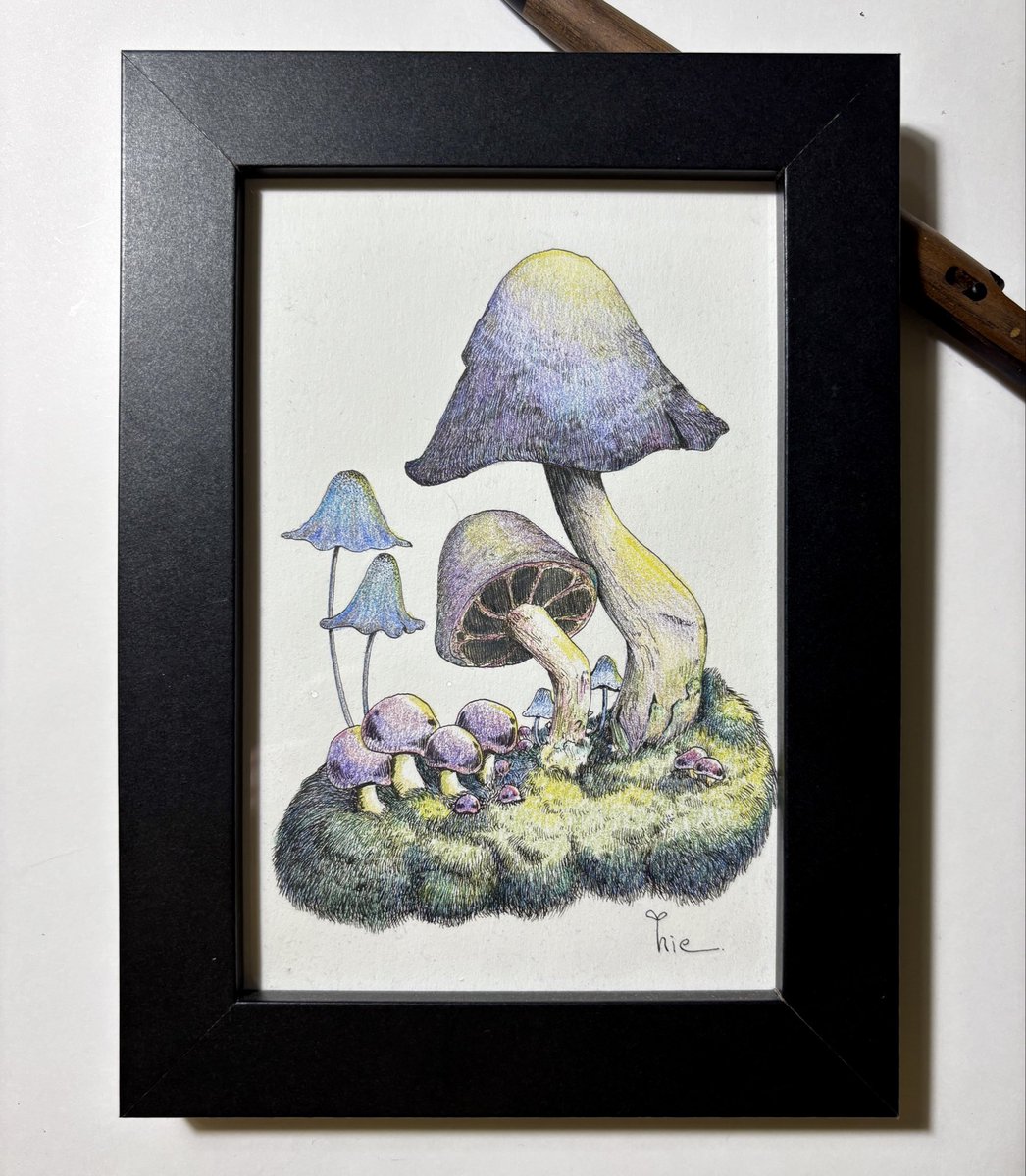 明日まで待てなかった
塗ったー🍄
 
 #ペン画 #色鉛筆 #きのこ