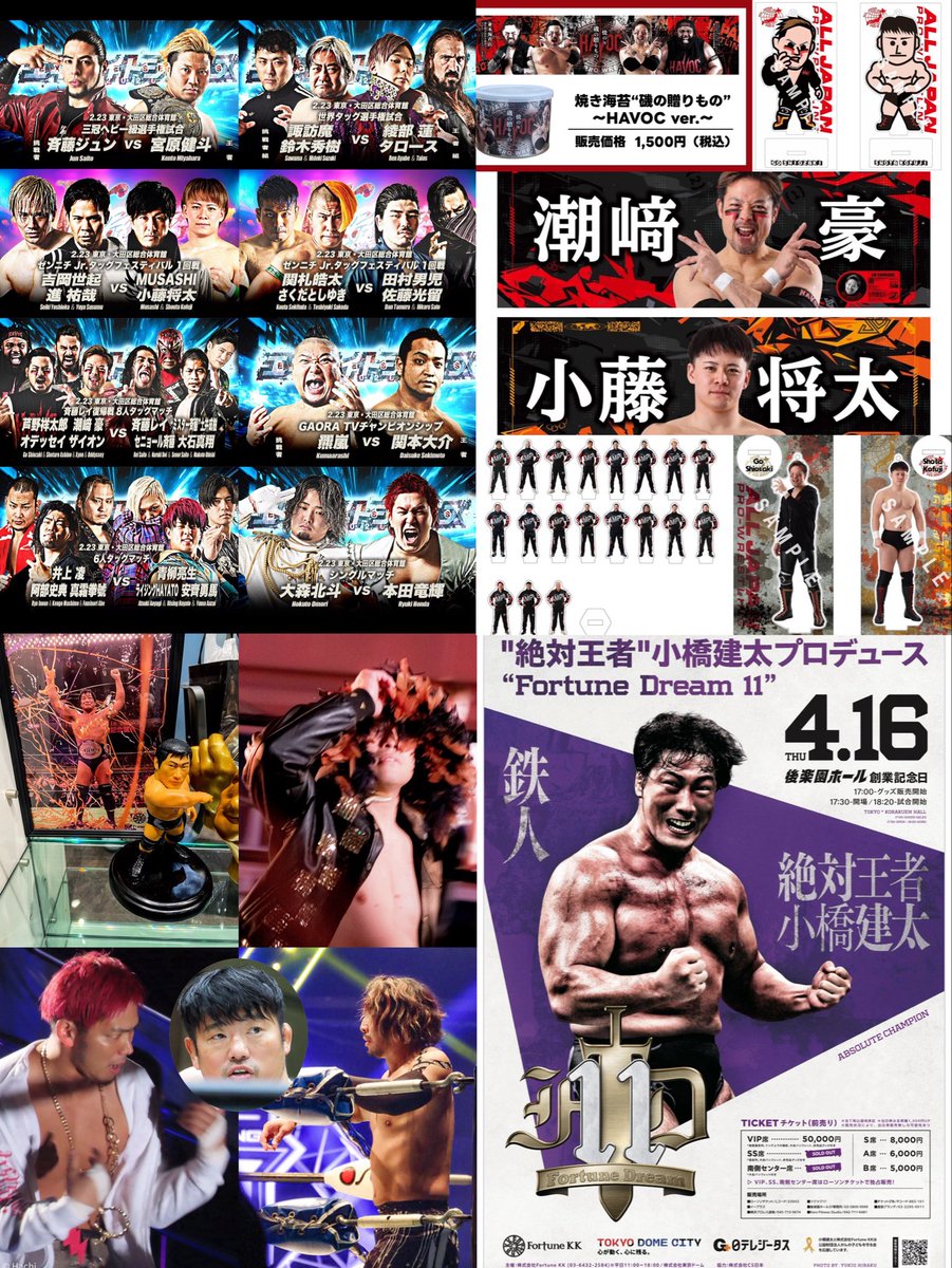 潮﨑豪 出場大会⚔ 🗾全日本 #ajpw ▽エキサイトシリーズ 明日 ⚔️2