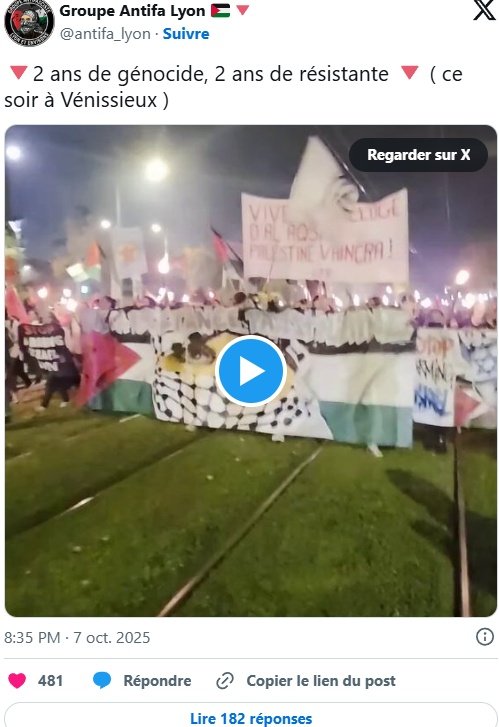 forzanimes1203's tweet photo. 🔴PETIT RAPPEL aux gauchistes qui n'arrêtent pas avec leur leçons de morale

Le 7 octobre 2025, le "Groupe antifa Lyon" organisait à Vénissieux un défilé à la gloire du Hamas  pour célébrer l'anniversaire du 7 octobre 2023. https://t.co/O7tdl25yBQ