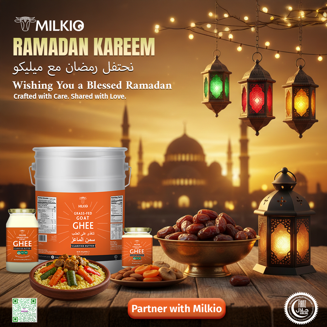 MilkioFoods's tweet photo. May this Ramadan bring peace to your heart and flavor to your table.
🌟 Can't wait to explore partnership opportunities with Milkio Foods!
📦 Partner with Milkio — where profitability meets performance.
DM us or visit 👉 https://t.co/tgbFaGdoIy
📧 contact@milkio.co.nz
🔗 Learn more: https://t.co/b7ithzqLbP
#RamadanSpecial #GheeLovers #HalalFood #Milkio #goatghee #grassfedghee #privatelabel #supplier #distributor #ghee #milkio #ButterSupplierNZ #PureButterNZ #PremiumButter #PrivateLabelButter #ButterContractManufacturing #MilkioFoods #DairyIngredients #FoodDistributors #SaudiFoodMarket #BakerySuppliers #HalalButter #NewZealandButter