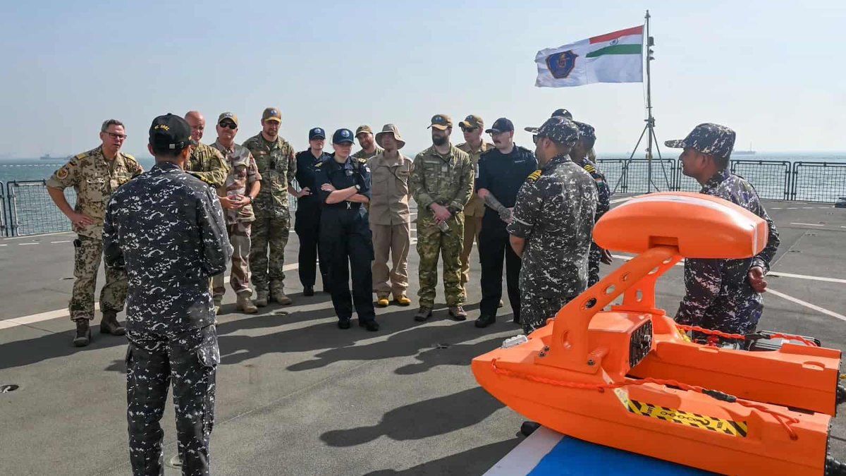 Indian Navy-Led CTF 154 Holds First Training on INS Surat defence.newsd.in/military/navy/…