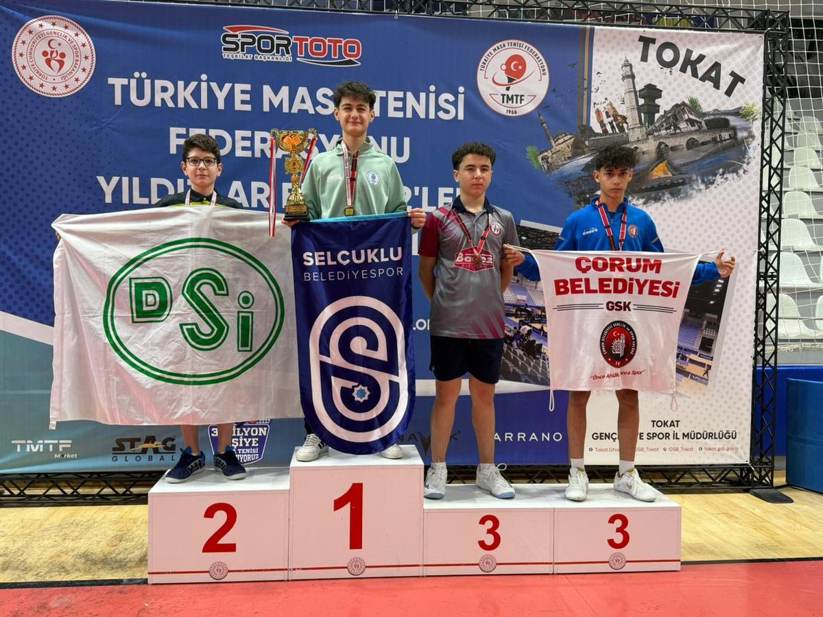 Tebrikler Çocuklar 👏🏓

Selçuklu Belediyespor Kulübü Masa Tenisi Takımı sporcularımız, Tokat’ta gerçekleştirilen Minikler ve Yıldızlar kategorileri En İyiler Türkiye Şampiyonası’nda önemli başarılara imza attı.

Yıldızlar kategorisinde mücadele eden sporcumuz Kuzey Gündoğdu,