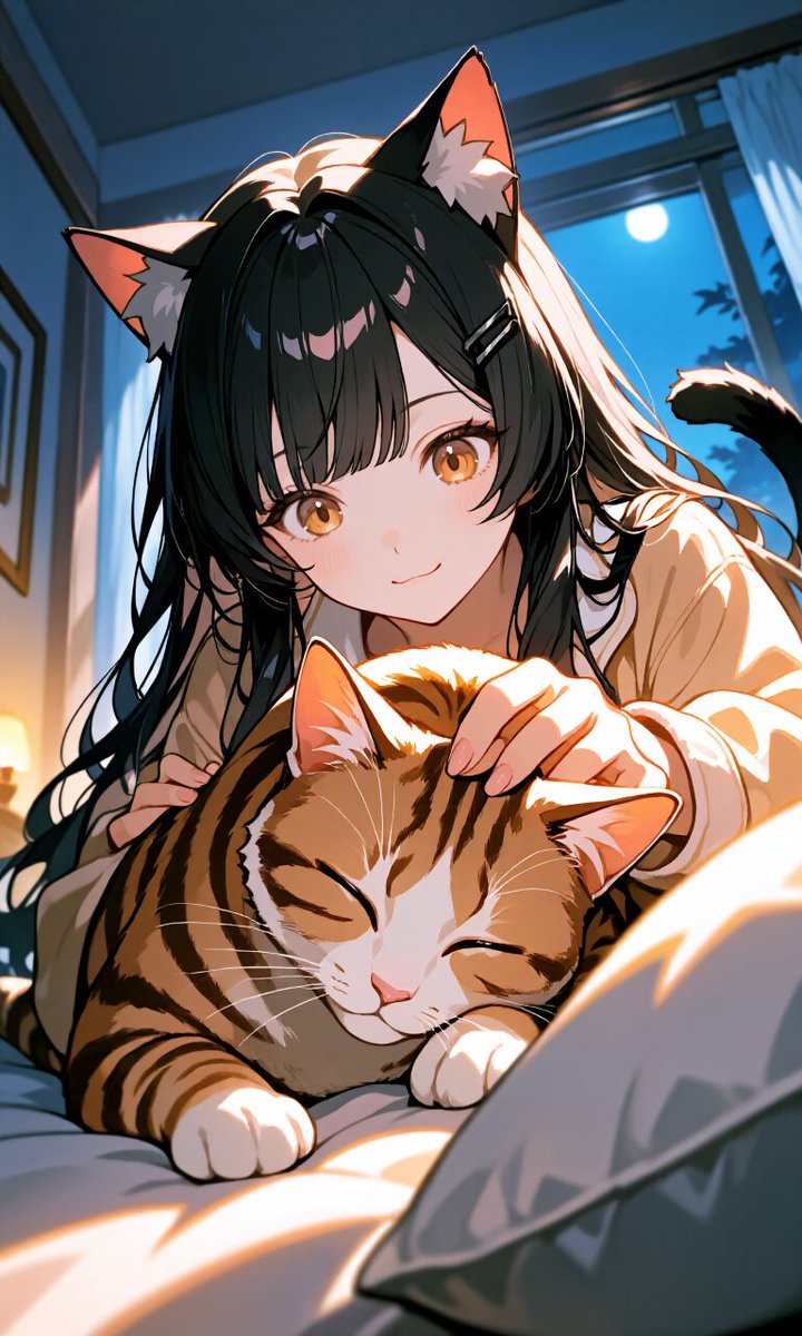 今日もお疲れさまでした🌙 ふかふかの布団と、隣で丸くなるキミ。 この