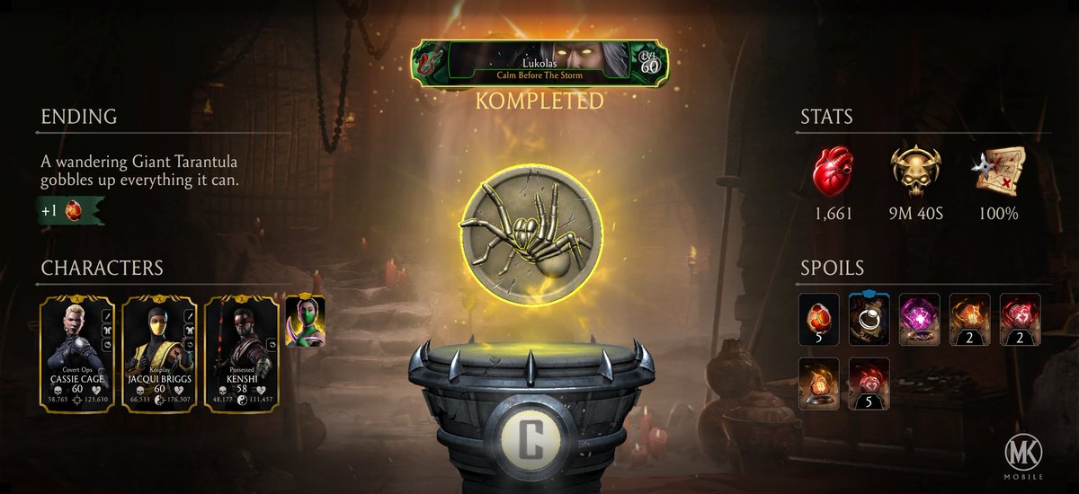 Profashion7's tweet photo. I just completed a Krypt Run in Mortal Kombat mobile! Check out my stats. https://t.co/av8AUhkFFD