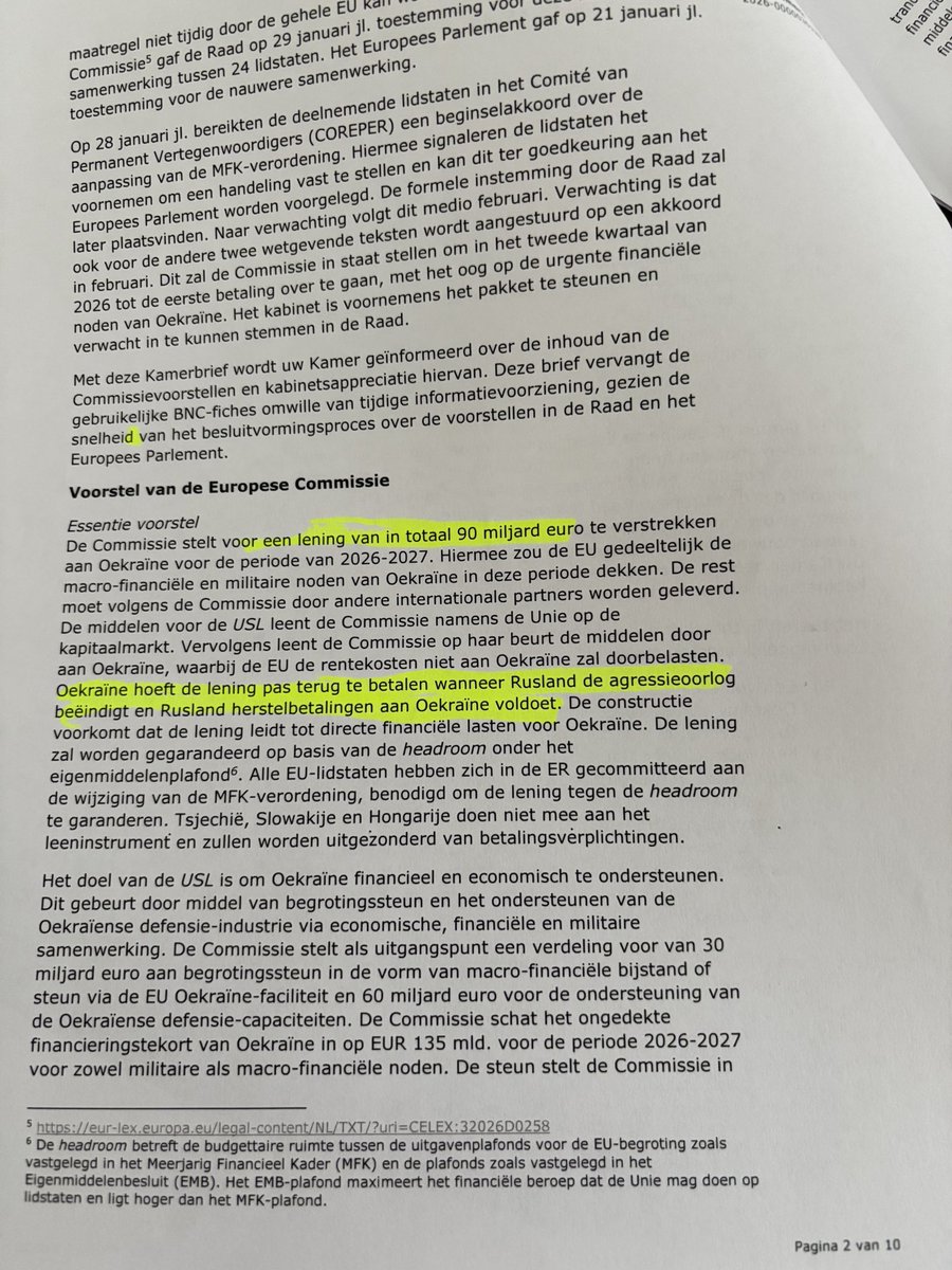 De Europese Unie gaat dus 90 miljard euro “lenen” aan Oekraïne om er zeker van te zijn dat Zelensky kan blijven doorvechten tot de laatste Oekraïner. 

Geld dat naar de Amerikaanse wapenindustrie gaat en Oekraïne alleen hoeft terug te betalen als Rusland herstelbetalingen gaat
