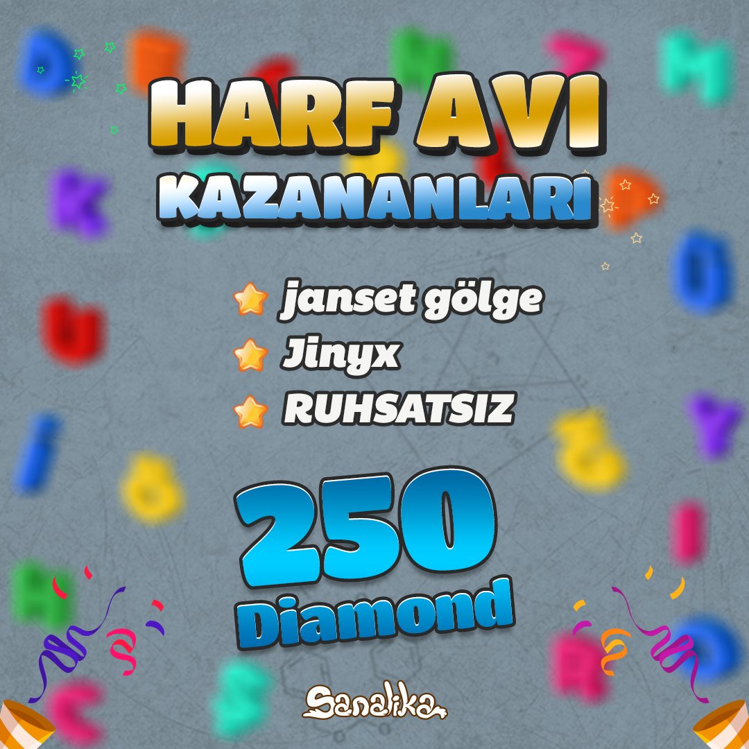 Sanalika's tweet image. Tebrikler! 🥳

Harfleri topladılar, son harften sonra doğru kelimeyi tahmin eden ilk 3 Sanalikacıdan biri oldular ve Diamondları kaptılar.

🔓KELİME: ŞAHANE
#harf #avı #kazananlar #sanalika