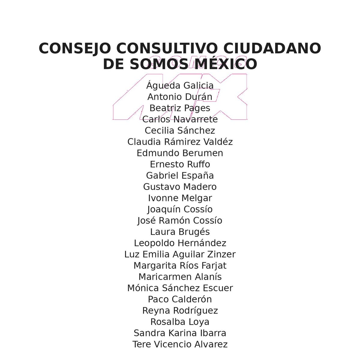 .<a href="/SomosMxMexico/">SomosMxMexico</a> nace diferente.

El Consejo Consultivo se constituye por personalidades no militantes que conservan su independencia y, como tales, pertenecen al Consejo Nacional con derecho a voz.

Ningún partido tiene, ni de cerca, la calidad de sus integrantes.

Échenle un 👁️