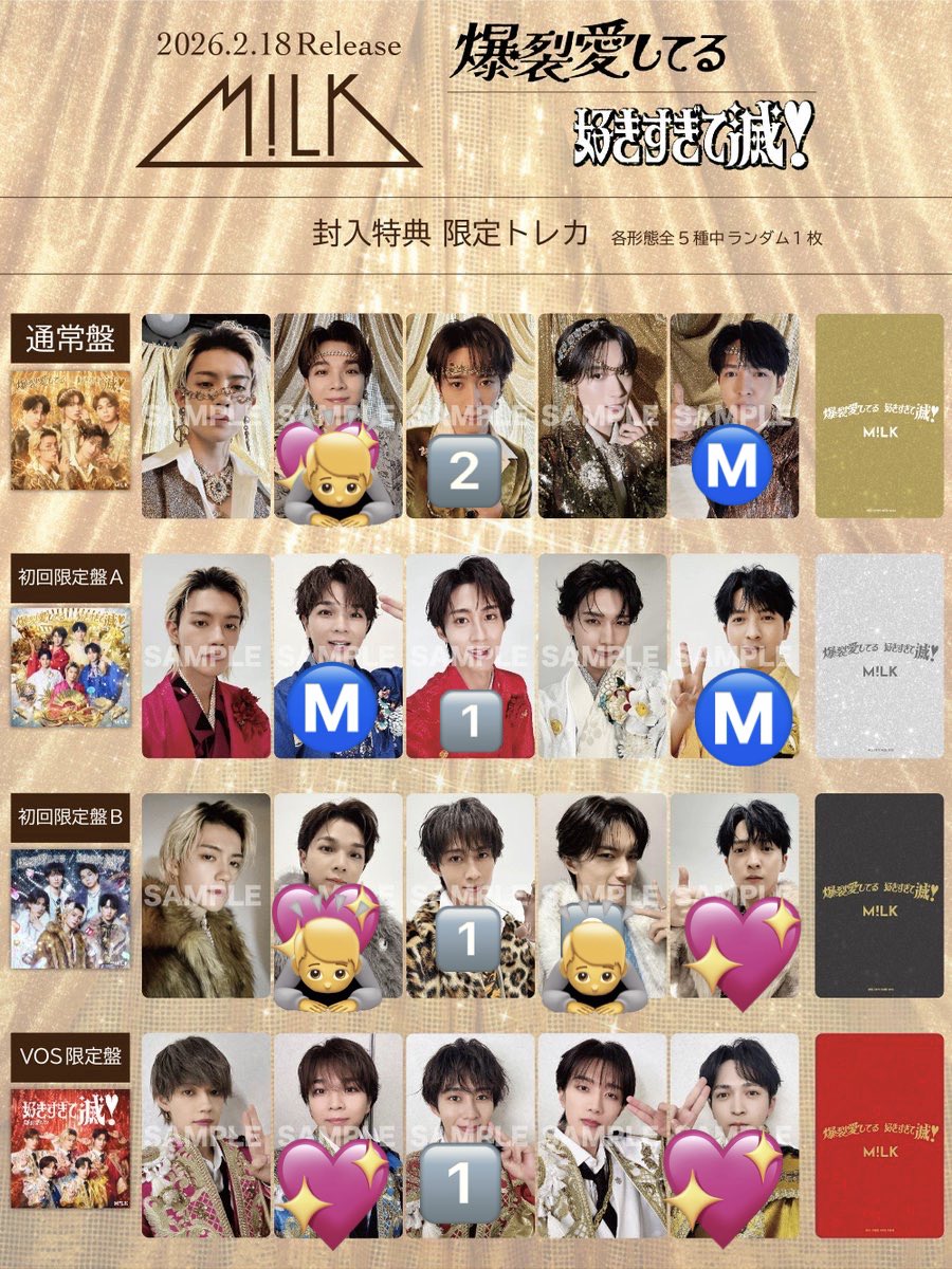 一部訂正します！ M!LK⠀好きすぎて滅 爆裂愛してる トレカ 【譲