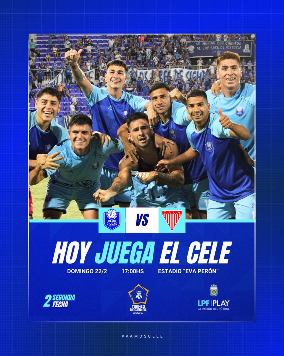 ClubCdBolivarOF's tweet photo. #PrimeraNacional⚽️ 

🔵 HOY JUEGA “EL CELE”!! 

🏟️ VOLVEMOS A JUGAR EN CASA !!

🔵#VamosCele🩵 https://t.co/Iu8sX0uGFL