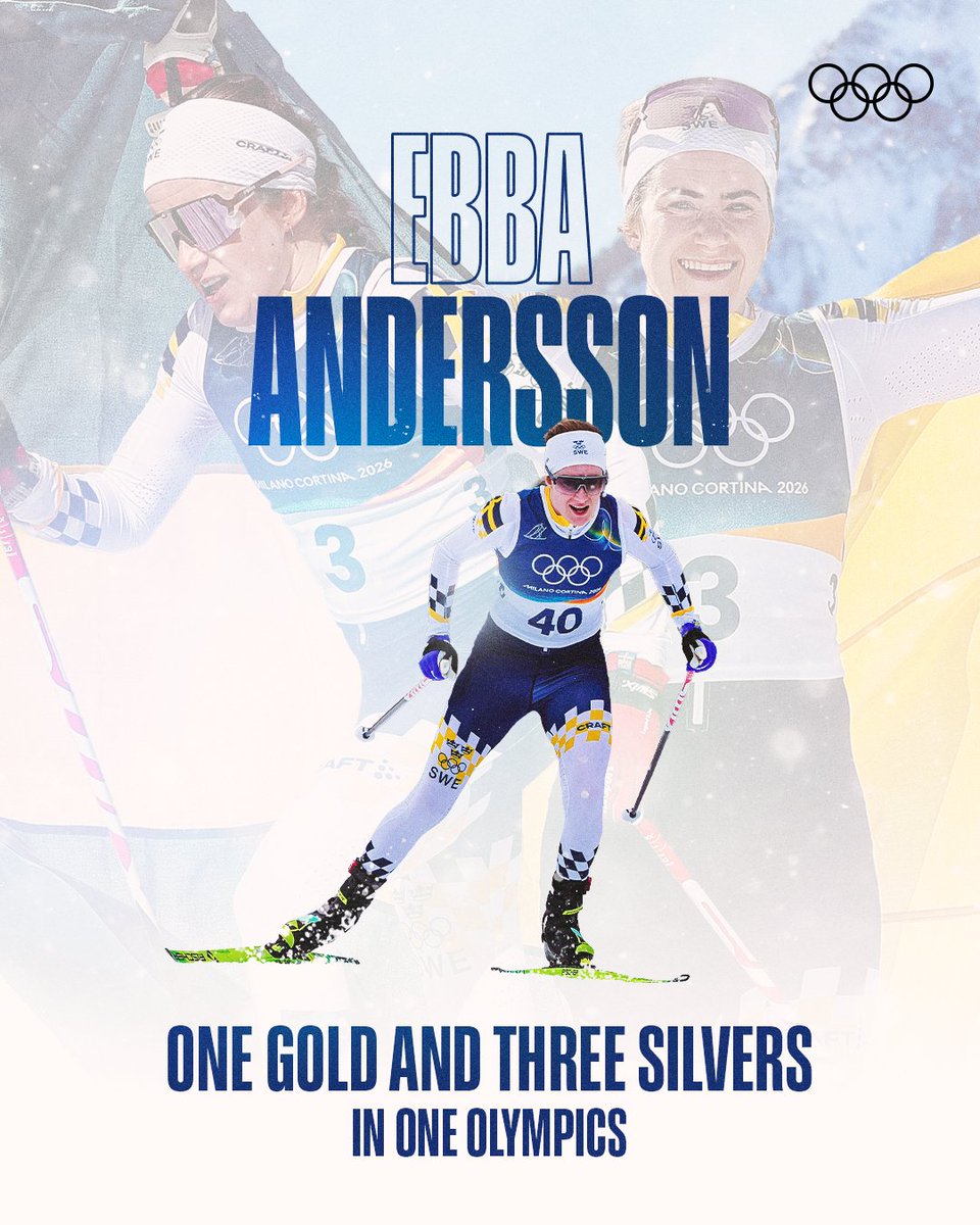 Four medals. One unforgettable Games. 🥇🥈🥈🥈

Ebba Andersson claims gold to complete a stunning #MilanoCortina2026 campaign, earning her fourth medal of the Games and the first Olympic title of her career. 🇸🇪❄️

#Olympics #CrossCountrySkiing | <a href="/FISCrossCountry/">FIS Cross-Country</a>