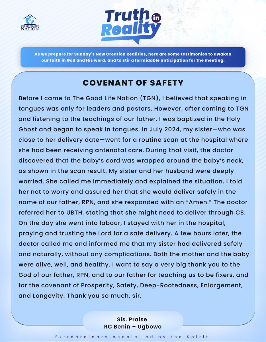 TRUTH IN REALITY 

Covenant Of Safety 

#RPN 
#APeopleCome