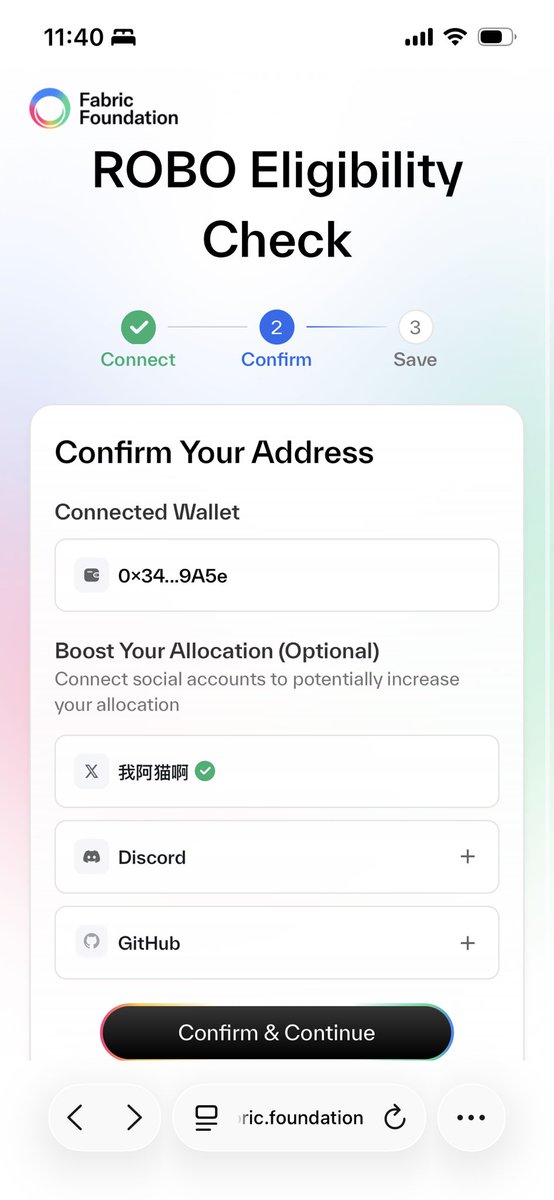 Syu990's tweet image. SurfAI Waves 积分前一千的用户 $ROBO 空投领取资格已经更新！

如果你昨天之前没有在 @SurfAI 上链接钱包，但链接过推特，那现在可以在空投注册界面链接推特，再次查看自己的资格，已经通过推特为大家增加资格

注册链接：eligible.fabric.foundation