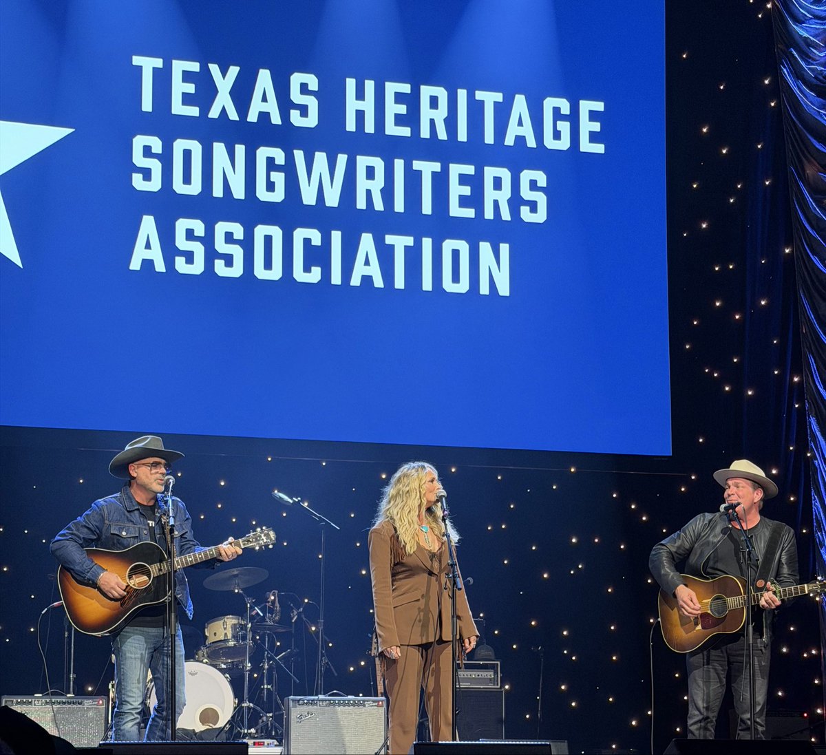 Congrats to Miranda Lambert going into the Tex Songwriters HOF last night, while singing Tin Man with friends Jon Randall and Jack Ingram!