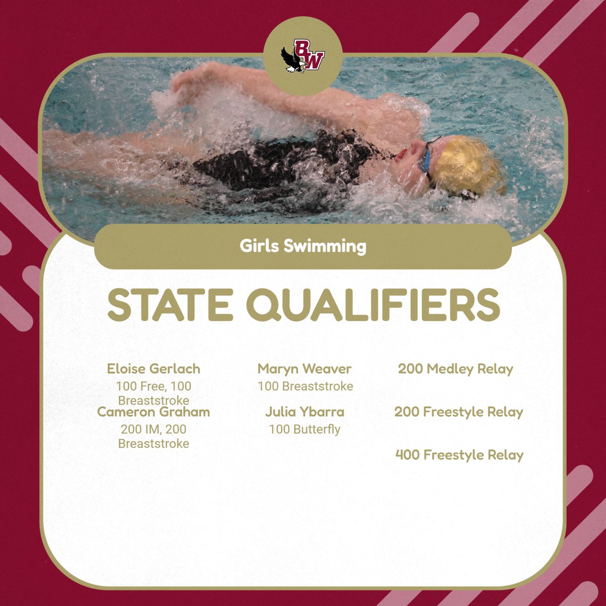 BWHS_Athletics's tweet photo. Yesterday, the girls swim team took 2nd at Districts and they qualified for State in nine different events! 
#WE 
#Watterson
#Eagles https://t.co/J1xwGGDrHv