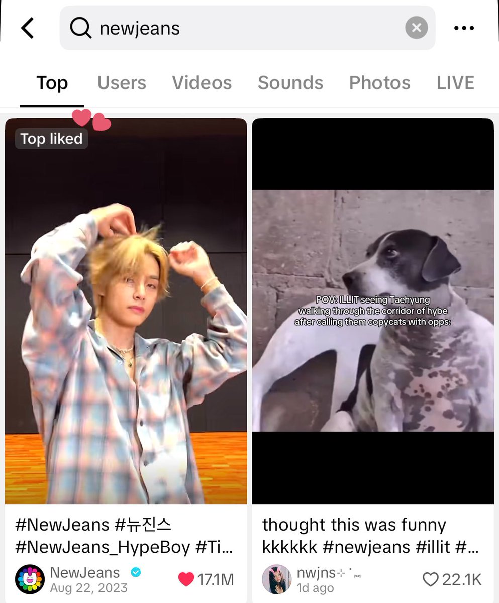 never let their fans distract you from the fact that this hype boy challenge of taehyung is the most engaging video of those girls on the internet in their entire career😭they will see his face whenever they search fav’s name on tiktok😭