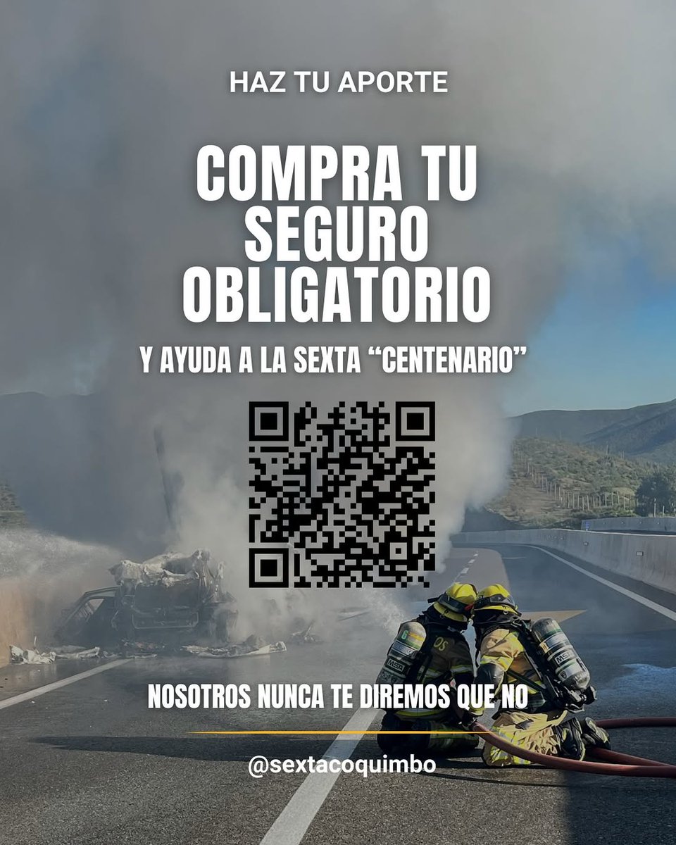 SextaCoquimbo's tweet photo. https://t.co/iVh1TXPPib
Compra tu seguro obligatorio y ayuda a la Sexta. https://t.co/4gBubqDTwM